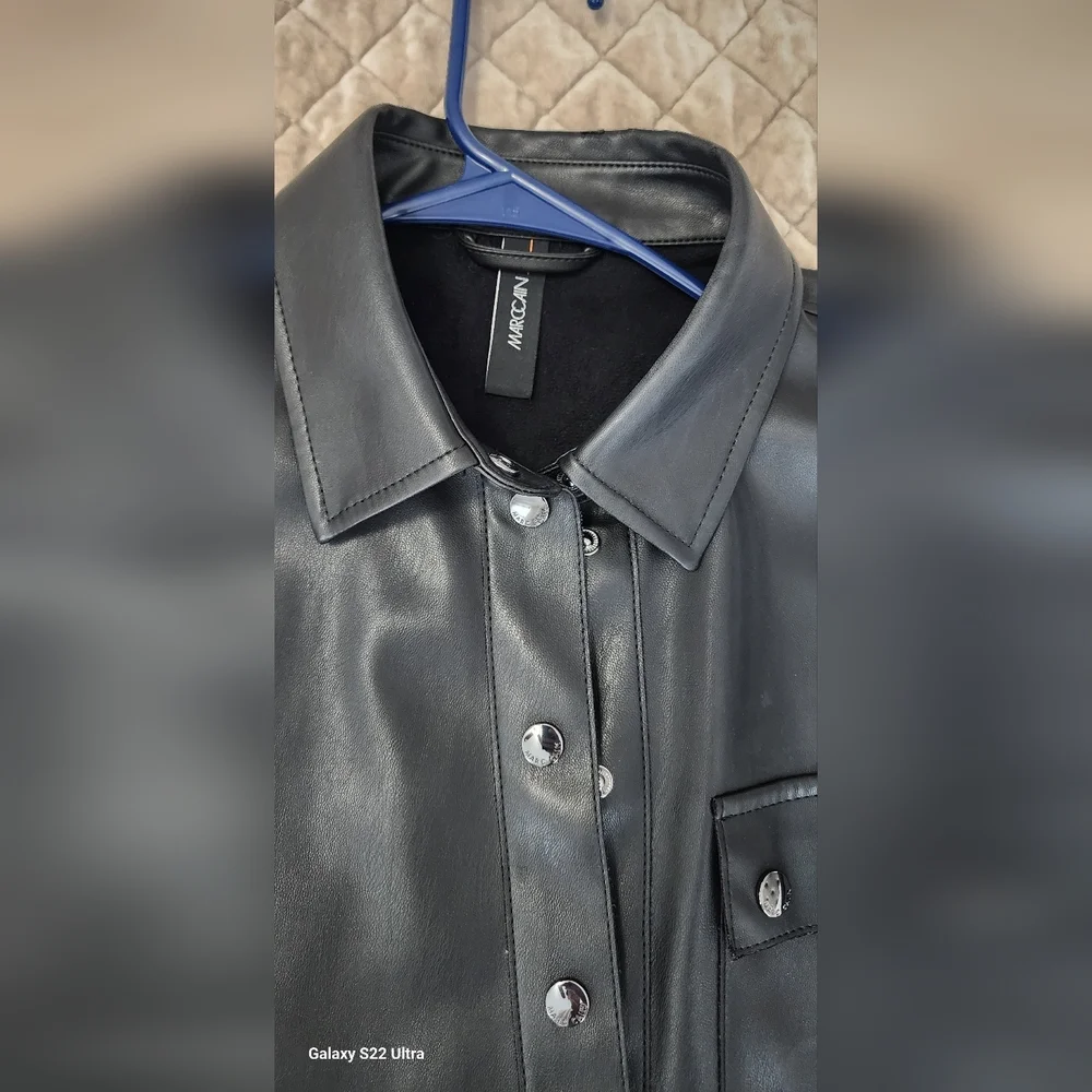 Marc Cain Black Leather Jacket - Picture 5 of 12